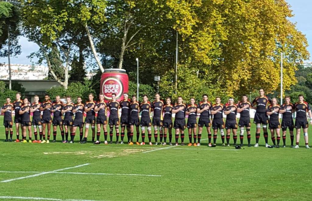 Die deutsche U19 Nationalmannschaft besiegt Belgien mit 7:0! #anthem #DRVRugby #Deutschland #Rugby #europeanchampionship #lisbon #portugal @blksport